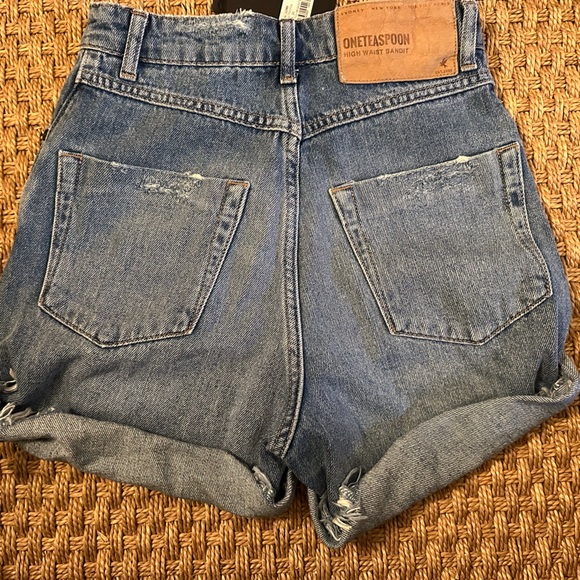NWT ONE TEASPOON high waist blue jean bandits cutoff shorts - Picture 4 of 4